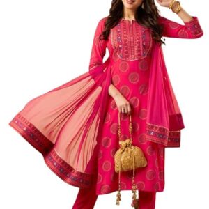 LOVISTA Womens Printed Straight Kurta Pant and Dupatta Set for Women Ethnic Tunic Kurtis Set