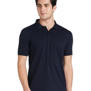 Allen Solly Men Polycotton Regular Fit Textured Jacquard Polo